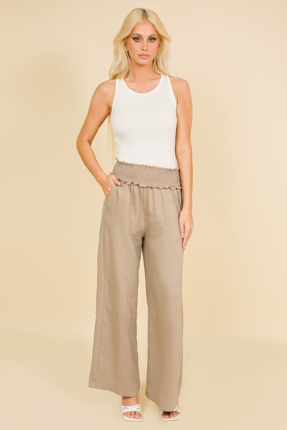 AMNESIA Bizin nohavice hnedé