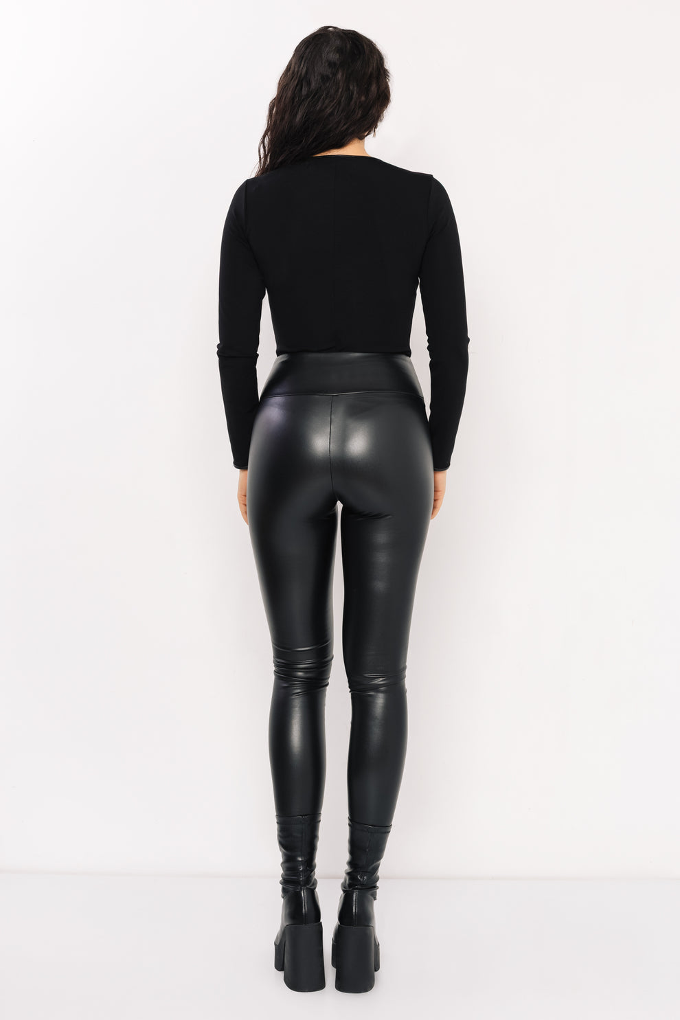 AMNESIA Vica legíny koženkové čierne