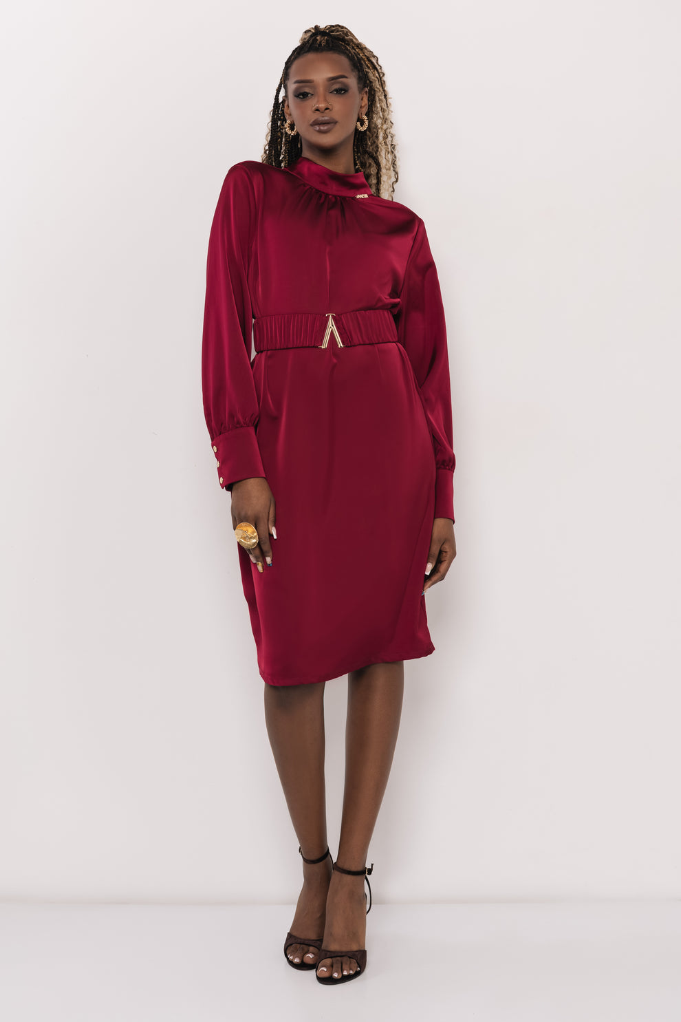 AMNESIA Larina šaty bordové