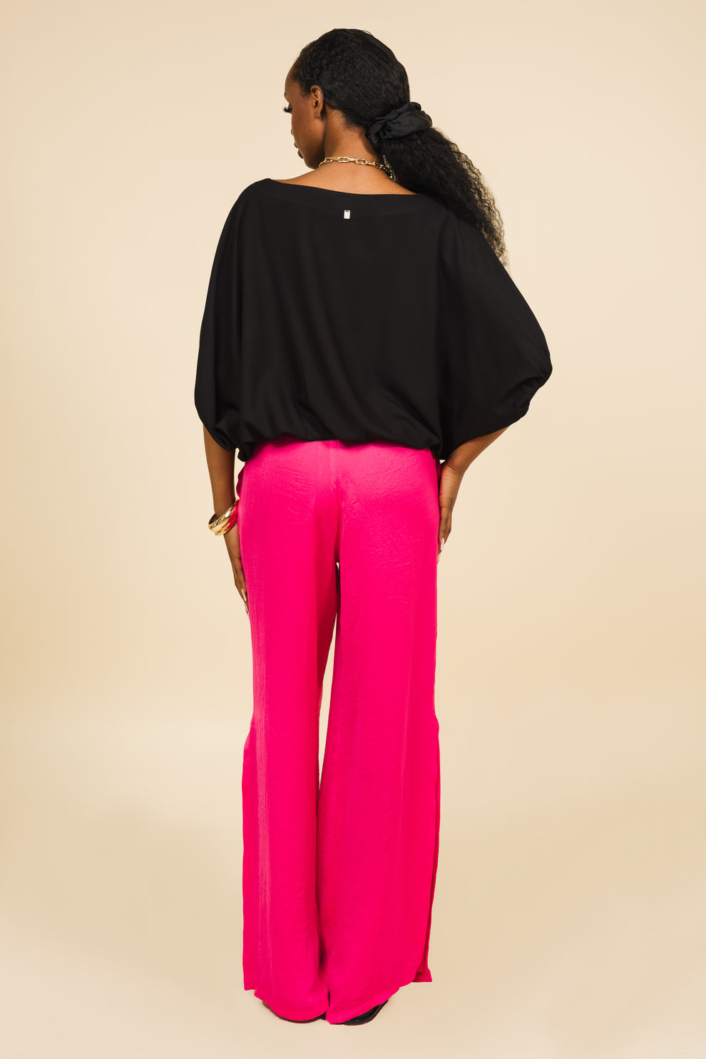 AMNESIA Satin tunika čierna