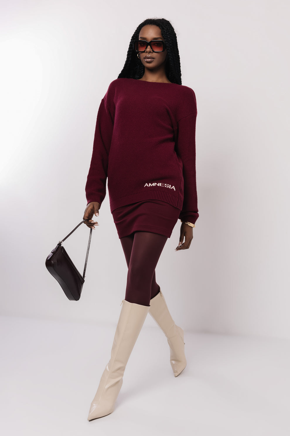 AMNESIA Inka pulóver bordový